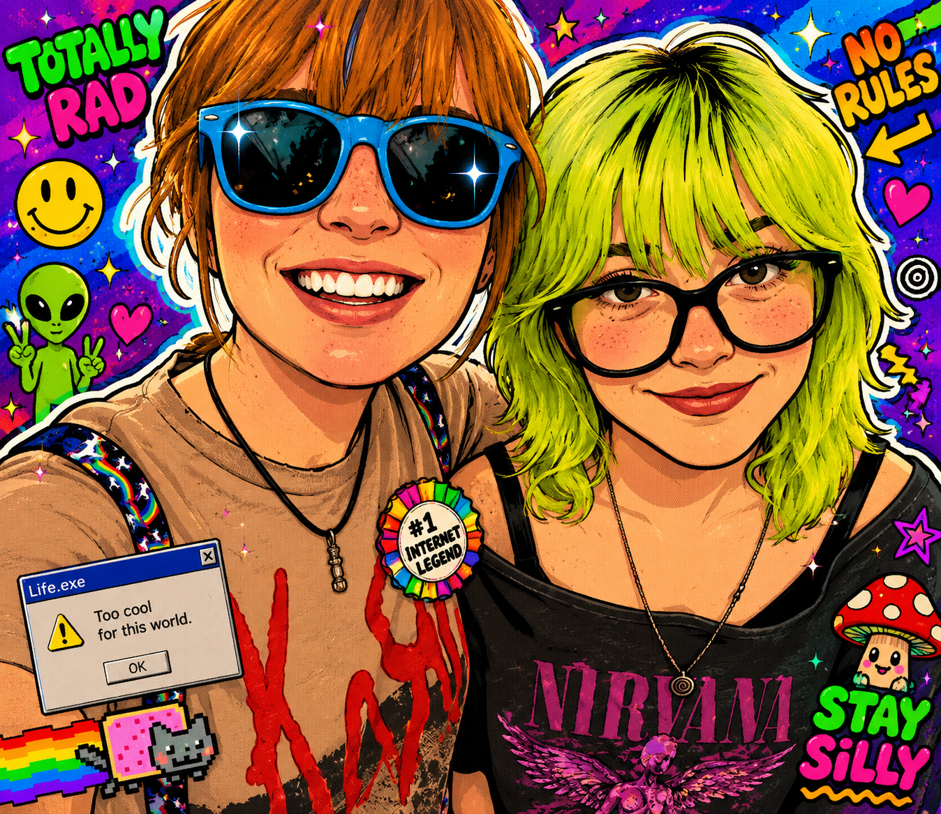 totally rad sticker collage